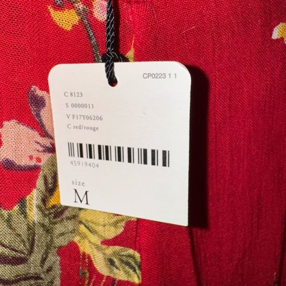 NWT Free People Floral Red Wide-Leg Pants - Picture 7 of 7